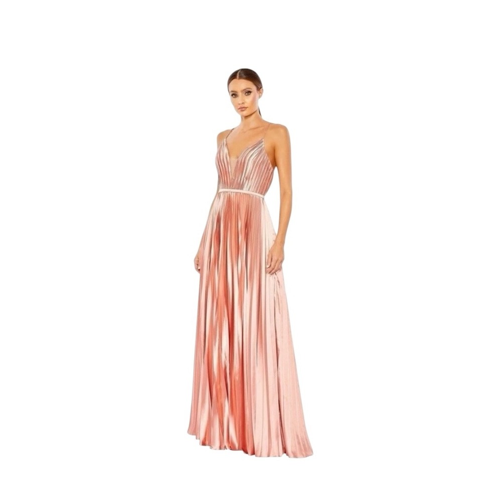 Mac Duggal 49039 Rose Gold Pleated Gown Size‎ 12 $298